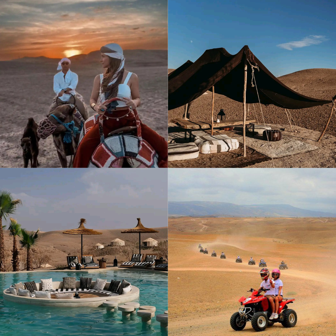 🏜 Évasion au désert d’Agafay – Quad, dromadaire et piscine